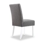 Pryder Faux Linen Dining Chair with White Legs - Image 4