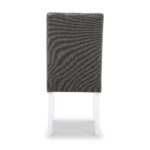 Pryder Faux Linen Dining Chair with White Legs - Image 5