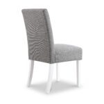 Pryder Faux Linen Dining Chair with White Legs - Image 10
