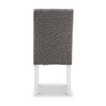 Pryder Faux Linen Dining Chair with White Legs - Image 11