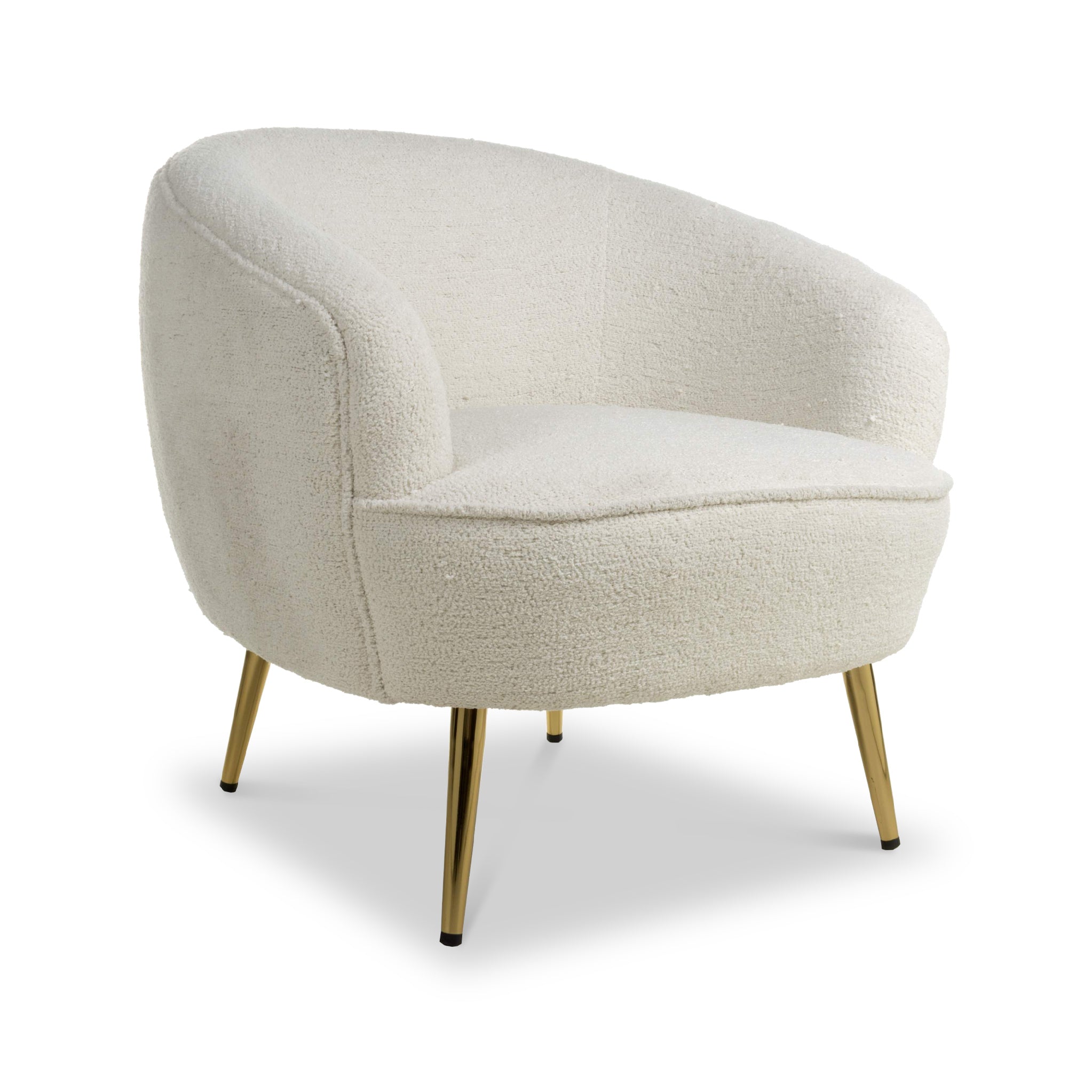 Elska White Boucle Tub Chair - Image 1