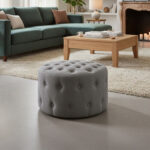 Eira Faux Linen Pouffe - Image 2