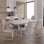Marco Latte Gloss 160cm Rectangular Dining Table - Image 2