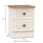Brixham Cream 2 Drawer Bedside - Image 2