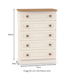 Brixham Cream 5 Drawer Chest - Image 7