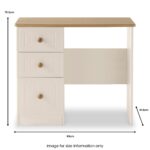Brixham Cream 3 Drawer Dressing Table - Image 3