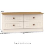 Brixham Cream 4 Drawer Low Storage Unit - Image 4