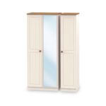 Brixham Cream Triple Mirror Wardrobe - Image 3