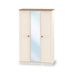 Brixham Cream Triple Mirror Wardrobe - Image 4