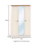 Brixham Cream Triple Mirror Wardrobe - Image 5