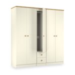 Brixham Cream 5 Door 2 Drawer Wardrobe - Image 5