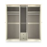 Brixham Cream 5 Door 2 Drawer Wardrobe - Image 4