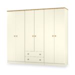 Brixham Cream 6 Door 2 Drawer Wardrobe - Image 9