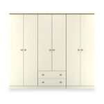 Brixham Cream 6 Door 2 Drawer Wardrobe - Image 3