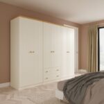 Brixham Cream 6 Door 2 Drawer Wardrobe - Image 2