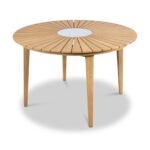 Roma FSC 4 Seater Round Sunray with Concrete Insert Dining Set with Roma Rope Stacking Chairs - Image 7