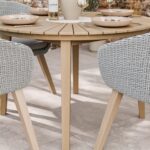Roma FSC 4 Seater Round Sunray with Concrete Insert Dining Set with Sol Dining Chairs - Image 2