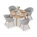 Roma FSC 4 Seater Round Sunray with Concrete Insert Dining Set with Sol Dining Chairs - Image 5