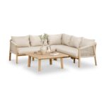 Roma FSC 5 Seater Corner Lounge Set with 90cm Square Coffee Table - Image 7