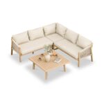 Roma FSC 5 Seater Corner Lounge Set with 90cm Square Coffee Table - Image 8