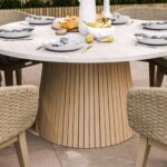 Saturn 6 Seater Round Conical Dining Set with Eden Dawn Dining Chairs - Image 2