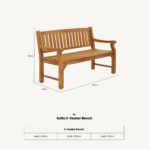 Sofia 150cm 2 Seater Acacia Garden Bench - Image 6