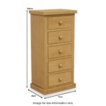 Chiswick Pine 5 Drawer Tallboy Chest - Image 5