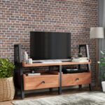 Dunstan Acacia 135cm TV Unit with Drawers - Image 2