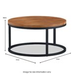 Dunstan Acacia Round Coffee Table - Image 5