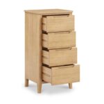 Camdale Oak 4 Drawer Tall Boy Chest - Image 4