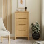 Camdale Oak 4 Drawer Tall Boy Chest - Image 2