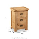 Zelah Oak Wide Bedside Table - Image 5