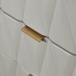 Geo 2 Drawer Bedside Table with Gold Hairpin Legs - Image 12
