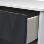 Geo 2 Drawer Bedside Table with Gold Hairpin Legs - Image 7