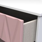 Geo 2 Drawer Bedside Table with Gold Hairpin Legs - Image 3