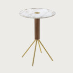Jelly 55 Side Table Round White Calacatta Gold