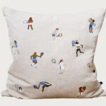 Tennis Embroidered Cushion 48 x 48cm