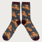 Men's Lambswool Socks Lobster Grey