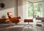 Grand Relax Chair & Ottoman in Cognac Leather - Image 2