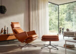 Grand Relax Chair & Ottoman in Cognac Leather - Image 3
