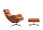 Grand Relax Chair & Ottoman in Cognac Leather