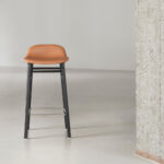 Form Barstool with Leather Seat
