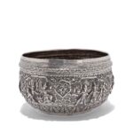Burmese Repousse Silver Bowl - 19thC