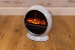 Electric Fire Fan Heater Ceramic White 1500W Home Round Free Standing Flame - Image 6