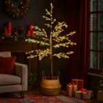 180cm Pre-Lit Birch Twig Tree with 48 Warm White LED Lights