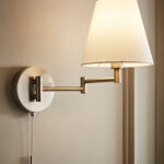 LED  Swing Arm Wall Light with Tapered Shade
