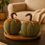 2x Large Plush Pumpkin Handcrafted Autumn Decorations