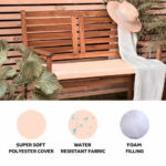 Cream Waterproof Garden Bench Cushion Outdoor Seat Pad 108cm - Image 3