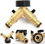 2 Way Brass Garden Hose Splitter Y Valve Connector - Image 2