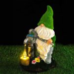 30cm Solar Gnome Garden Ornament with LED Water Pump Light